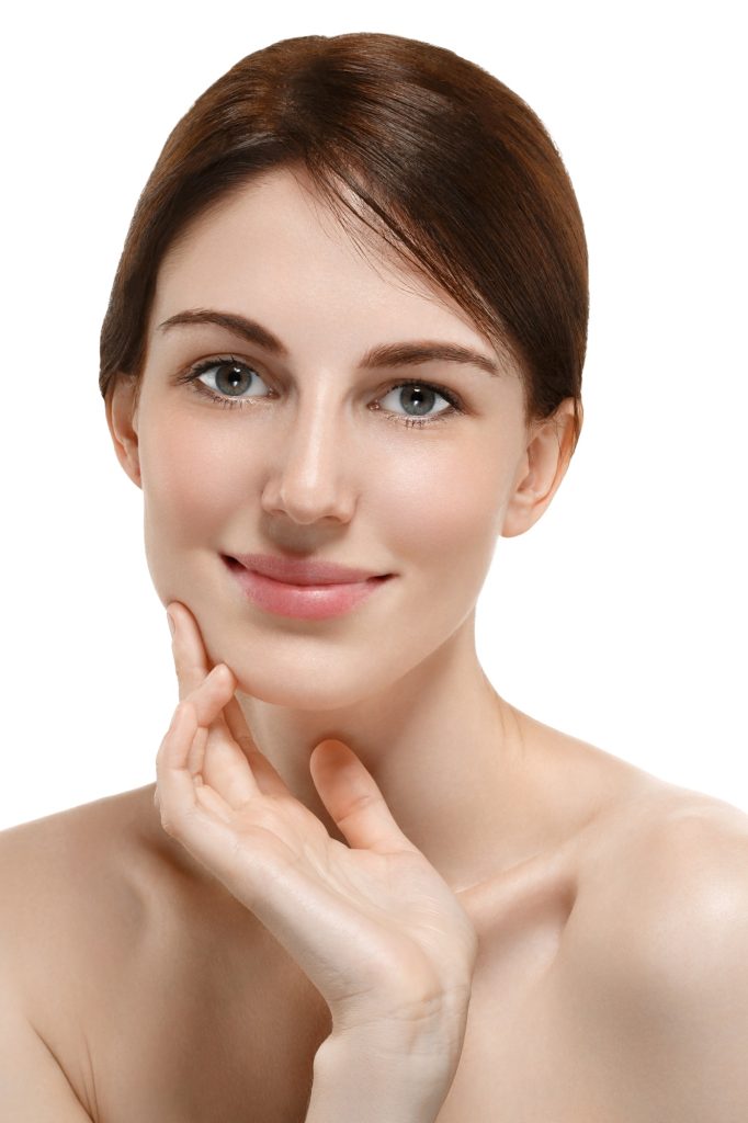 Beauty female face skin young attractive model