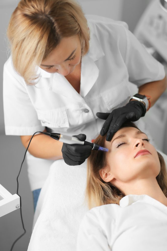 Facial mesotherapy with microneedles